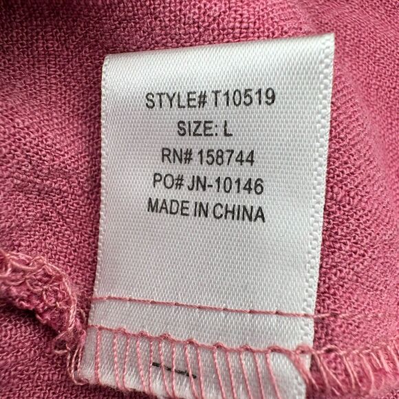BEFORE YOU COLLECTION Women’s Large Rose Pink Linen Ruffle Crop Top Shirt Fairy - Picture 4 of 8
